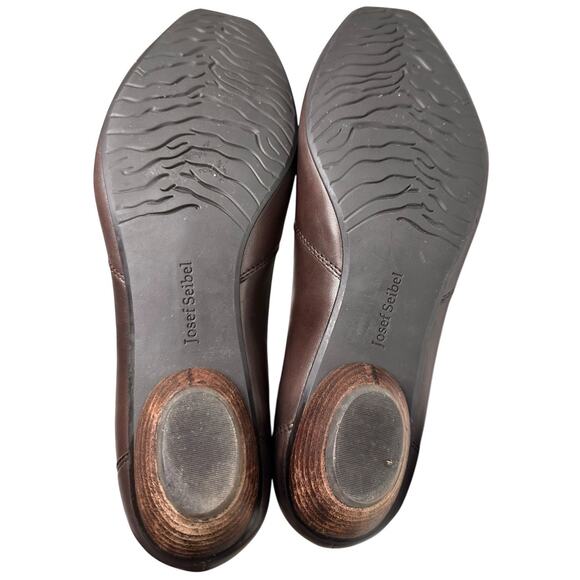 Josef Seibel Ruched Comfort Square Toe Shoes Sz 41 Low Heel Cuban SlipOn Germany - Picture 4 of 13